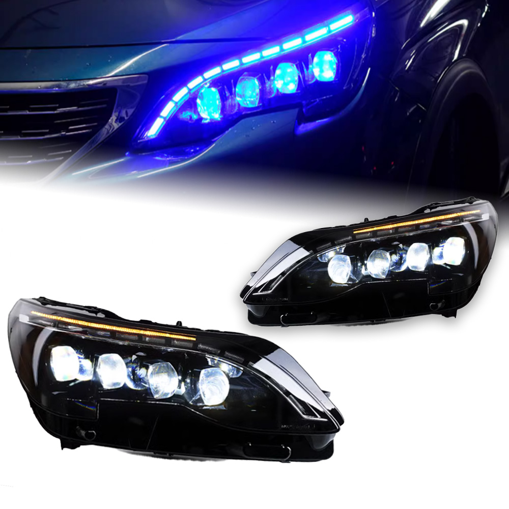Car Lights for Peugeot 3008 4008 5008 20 17-20 20 LED Headlights DRL Fog Lamp Moving Turn Signal headlights Upgrade