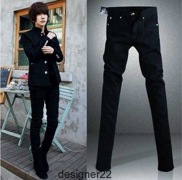 Black Micro Elastic SKinny Jeans Men Teenagers Casual Pencil Pants Cotton Thin Boy Handsome Hip Hop trousers