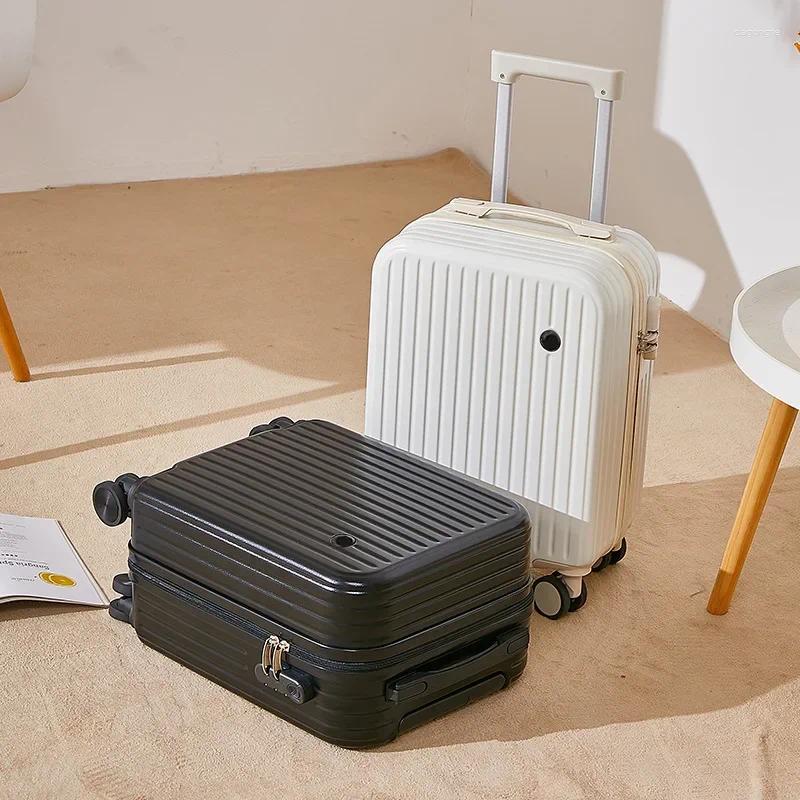 Suitcases 18 Inch Travel Suitcase Multifunctional Boarding Box Student Trolley Password Case Rolling Luggage Bag With Cup Holder
