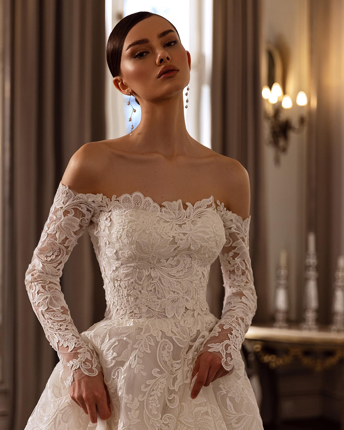 Boho Lace Wedding Dresses Off Shoulder Long Sleeve A e Bridal Gowns Vestido Novia Backless Beach Summer Bride Dress 2 Pieces