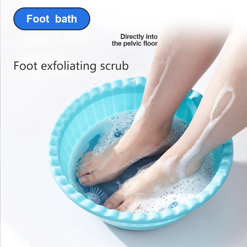 Silicone Body Brush Bathroom Shower Foot Scrubber with Sucker Back Exfoliating Rub Feet Clean Massage Bath Scrub Tools 231221