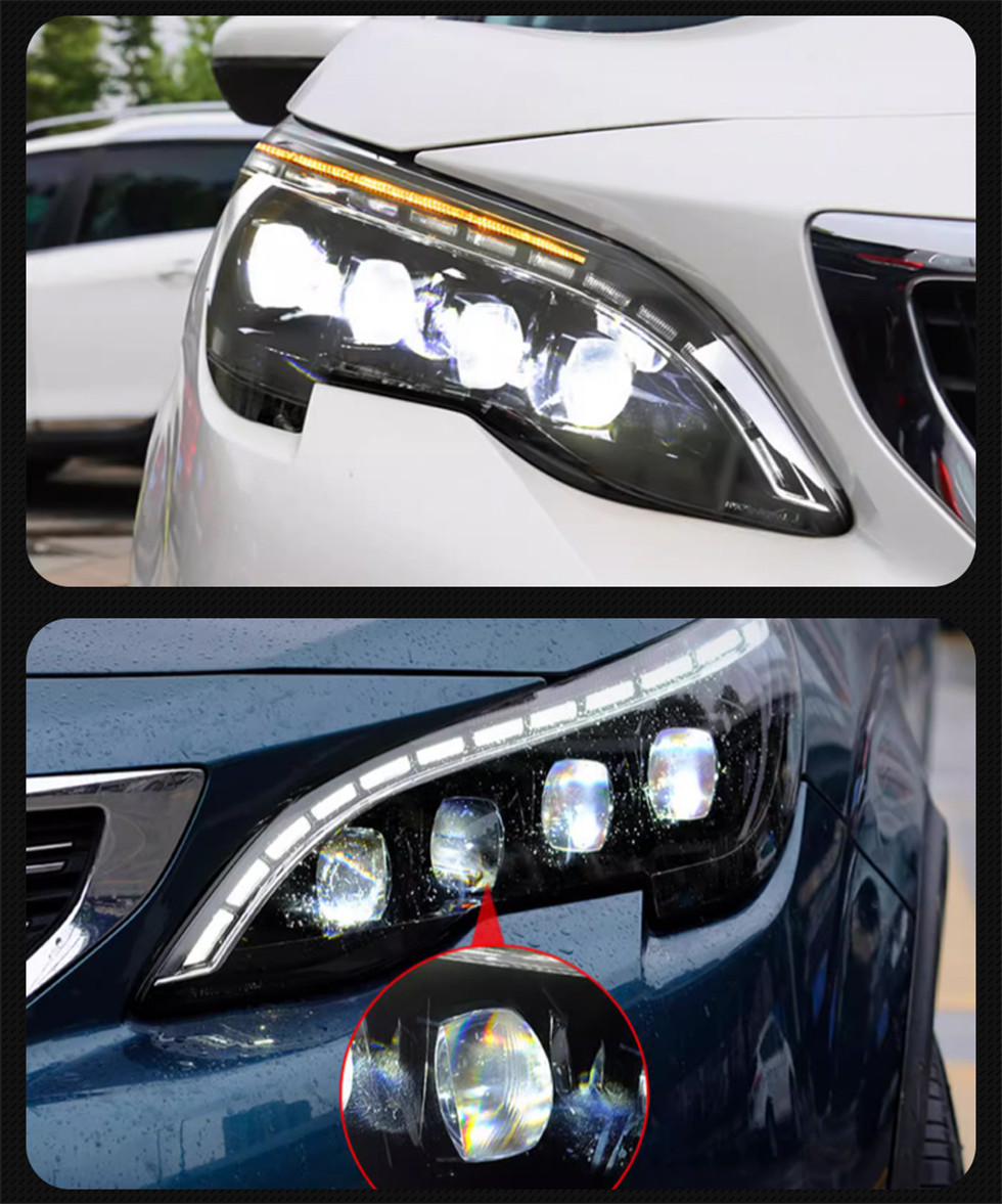 Car Lights for Peugeot 3008 4008 5008 20 17-20 20 LED Headlights DRL Fog Lamp Moving Turn Signal headlights Upgrade