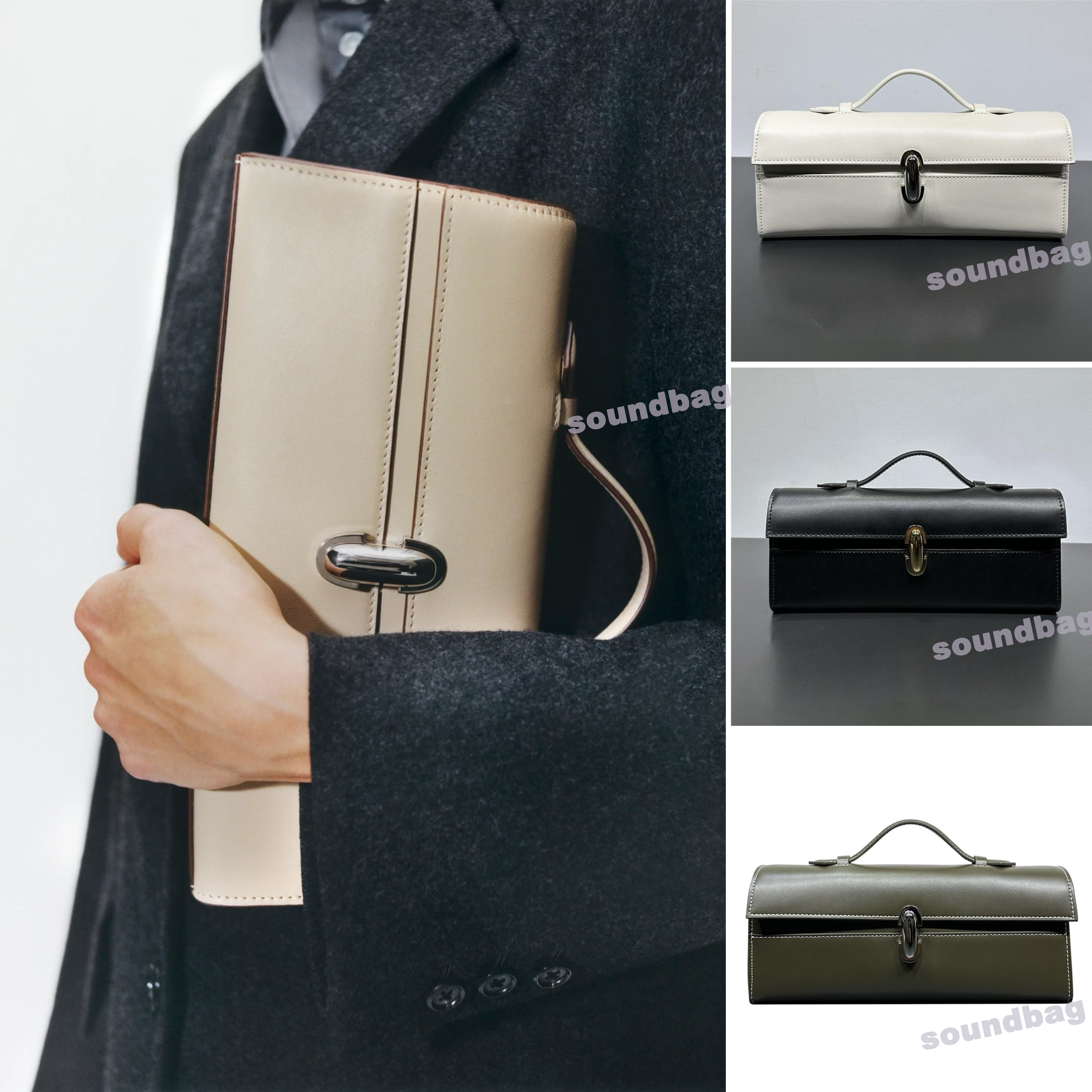 Savette Handbag: French Niche Kendall Jenner Edition - Luxurious Genuine Leather Envelope Bag, Chic Minimalist Square Tote Elegant Carry Suede Smooth Designer
