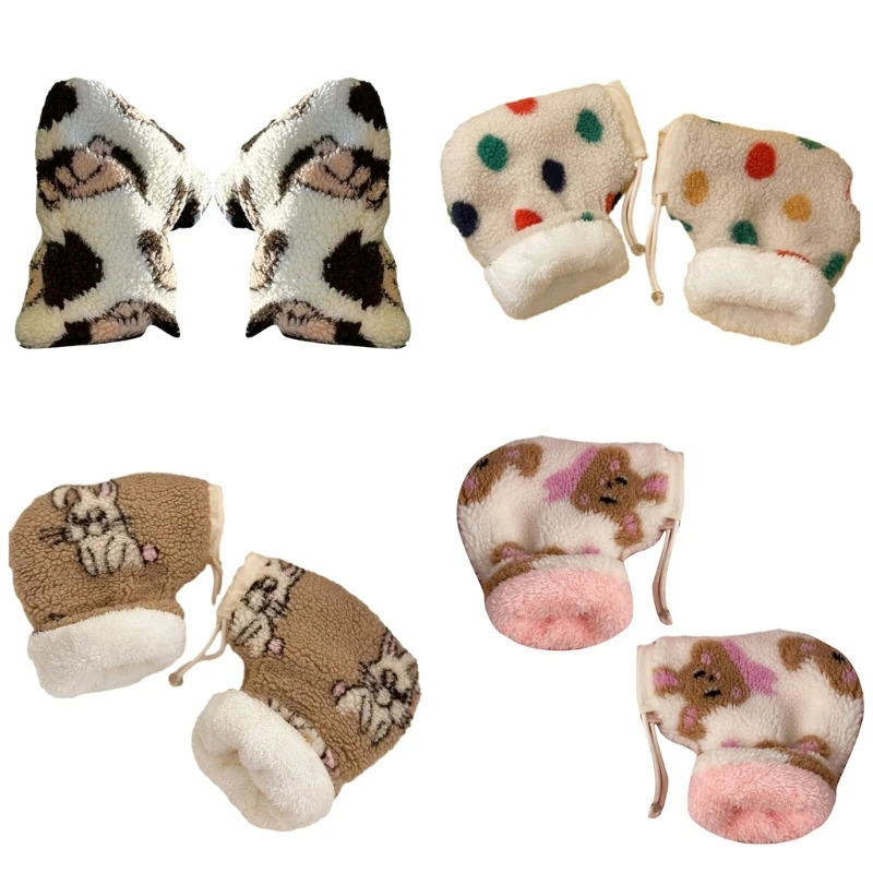 Stylish Bike Riding Gloves Functional Hand Warmers Cartoon Warm Mittens Winter Essential for 3-12T Boys Girls 231221