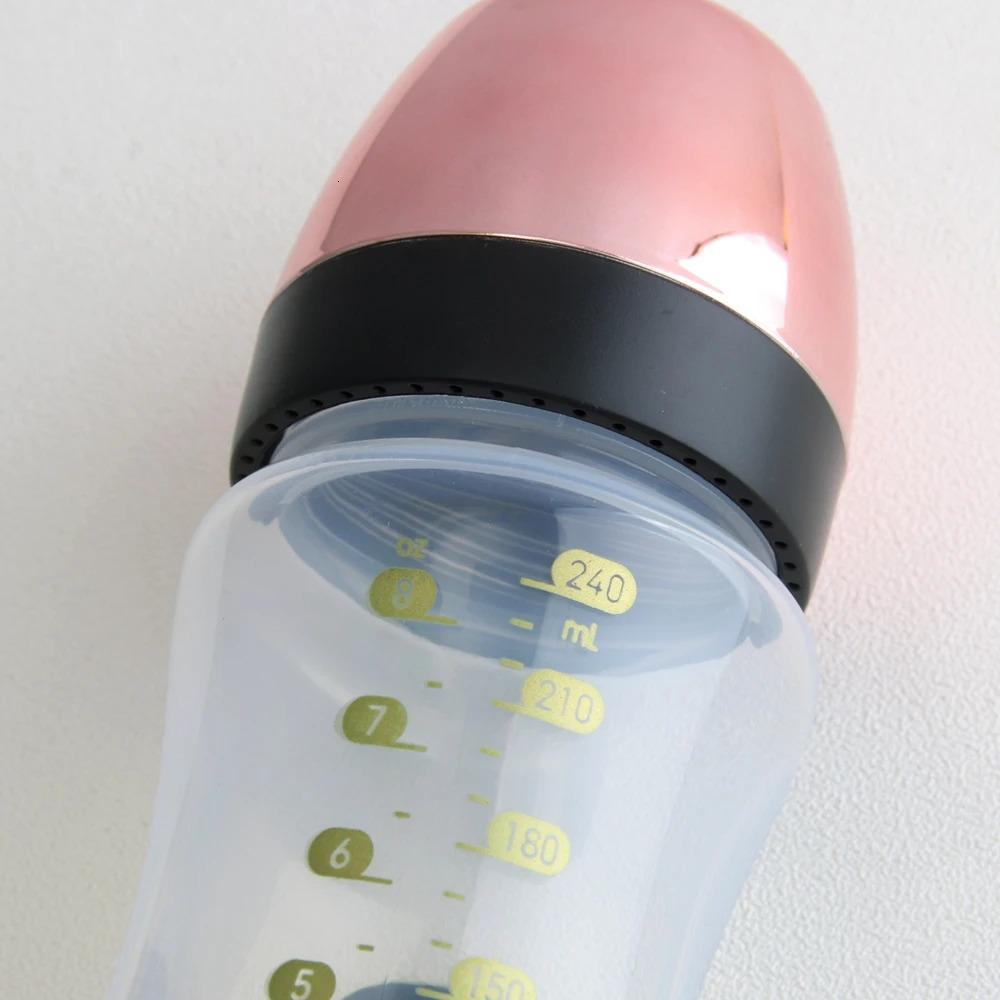 240ml Rose Gold Baby Bottle And Pacifier Set With Chain Clip 26 Letters Bling Pacifier Kit BPA Free 231222