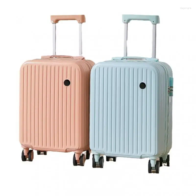 Suitcases 18 Inch Travel Suitcase Multifunctional Boarding Box Student Trolley Password Case Rolling Luggage Bag With Cup Holder