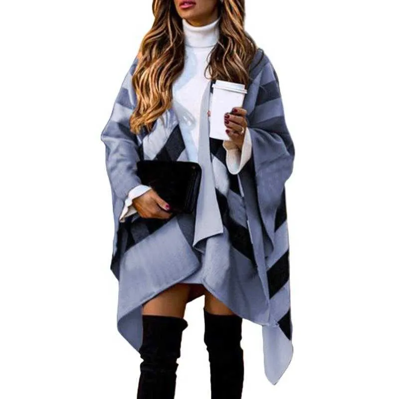 Vintage designer Sleeve Coat ece Winter Female for designers Shawl B 2024 Stripes silk New Plaid s Fashion Autumn scarf