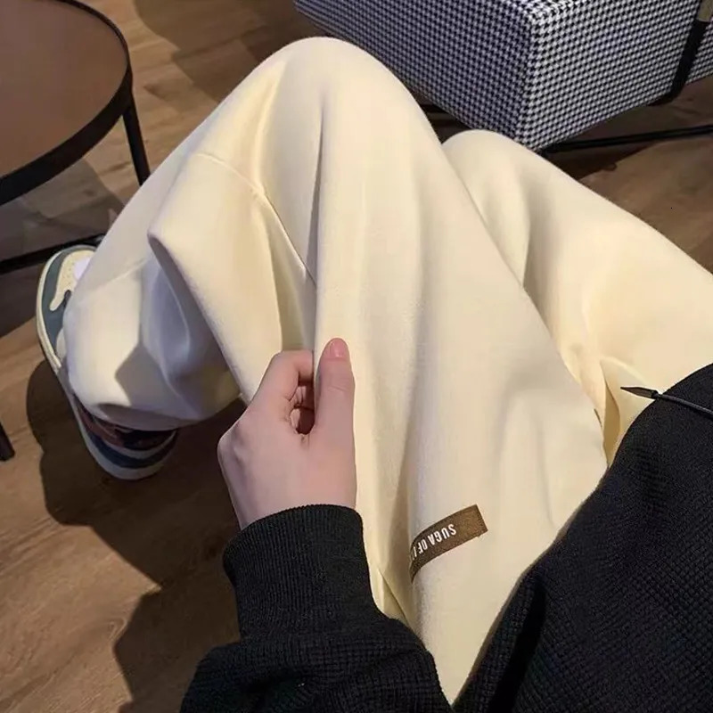 Rimocy Winter Thick Plush Sport Pants Women Drawstring Elastic Waist Harem Pants Woman Keep Warm Casual Sweatpants Ladies 231221