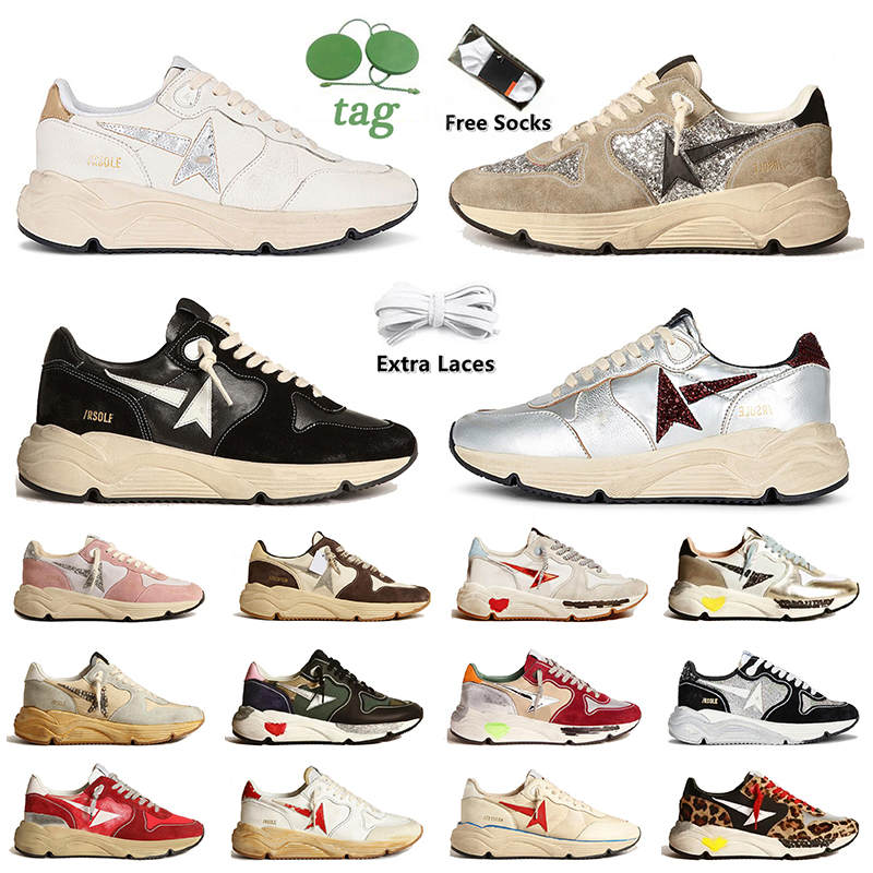Womens Mens Running Sole Sneaker OG Designer Casual Shoes Ivory Gold Glitter Star Camouflage Vintage Finish Luxury Handmade Italy Brand Trainers Sneakers Size 35-46