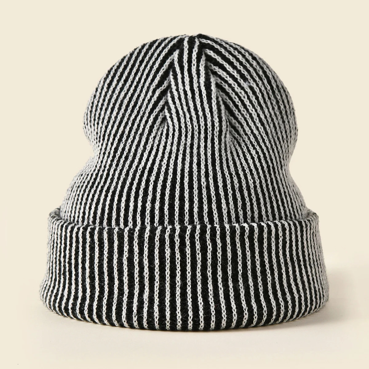 Winter Outdoor Wool Striped Knit Cap Men's And Women's Cycling Ear Protection Warm Curled Hat 231222