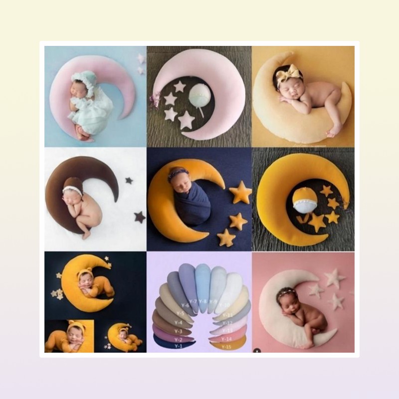 born Pography Props The Moon and the stars creative personality baby po decoration pillow cushion pure lovely 220423