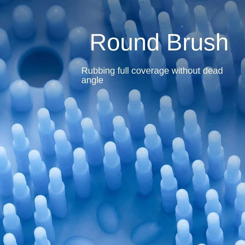 Silicone Body Brush Bathroom Shower Foot Scrubber with Sucker Back Exfoliating Rub Feet Clean Massage Bath Scrub Tools 231221