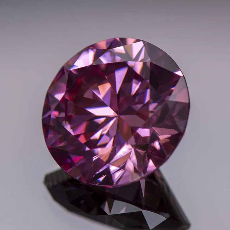 Loose Stone Round Cut Pink Colour Synthetic Lab Created Gemstone Passed Diamond Tester Comes with GRA Certificate 231221