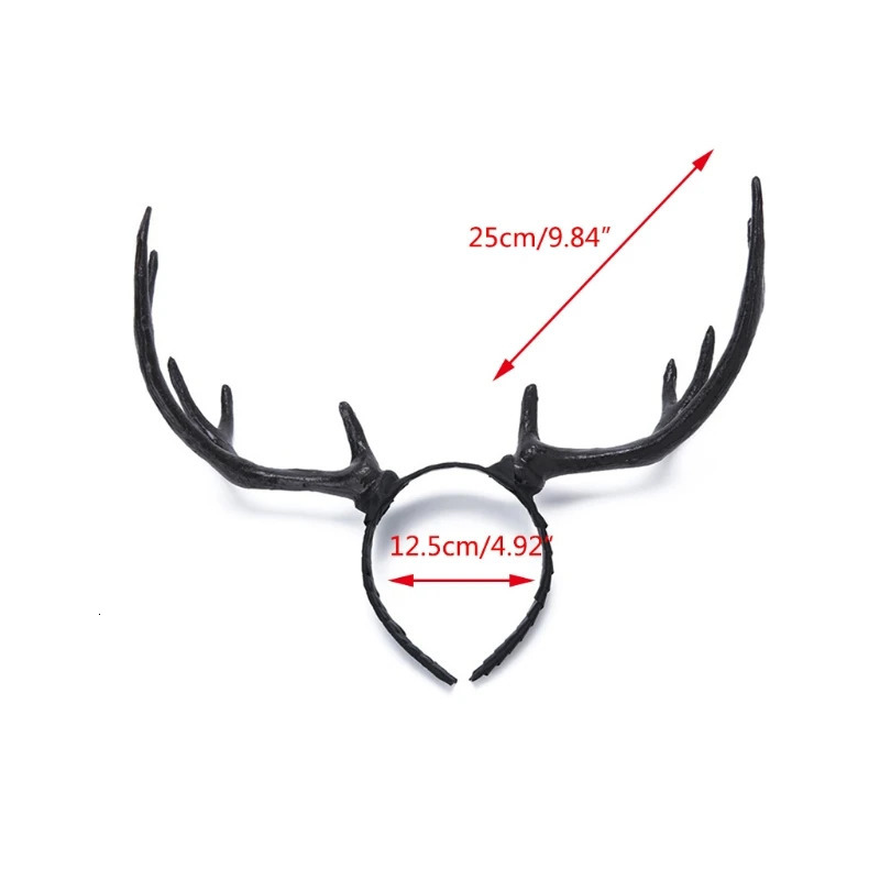 Antlers Headband Halloween Elk Headwear for Party Wear Deer Horn Hair Band Christmas Headpiece Supplies S27 21 231221