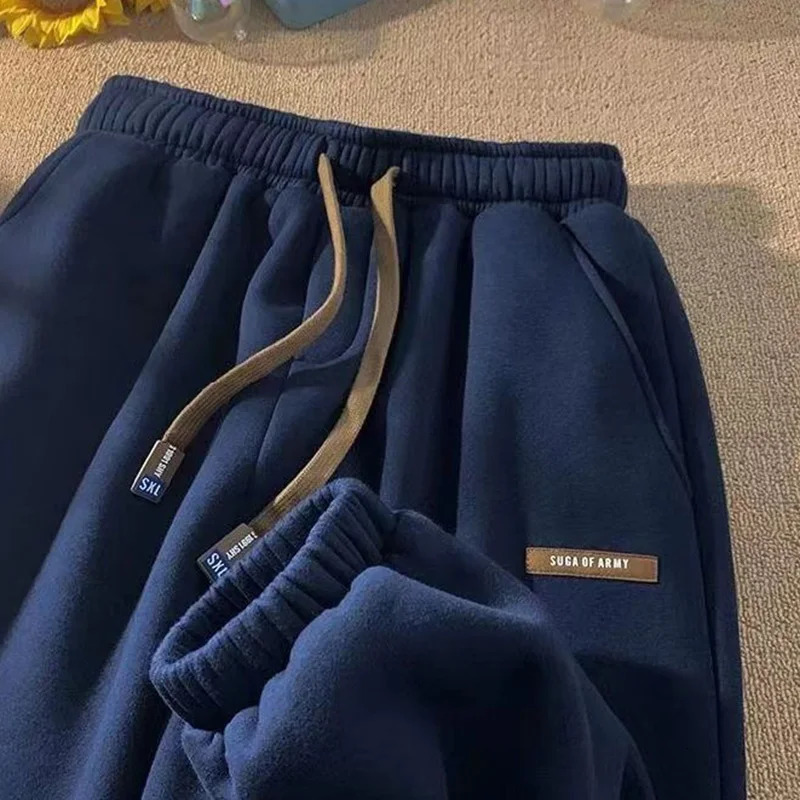 Rimocy Winter Thick Plush Sport Pants Women Drawstring Elastic Waist Harem Pants Woman Keep Warm Casual Sweatpants Ladies 231221