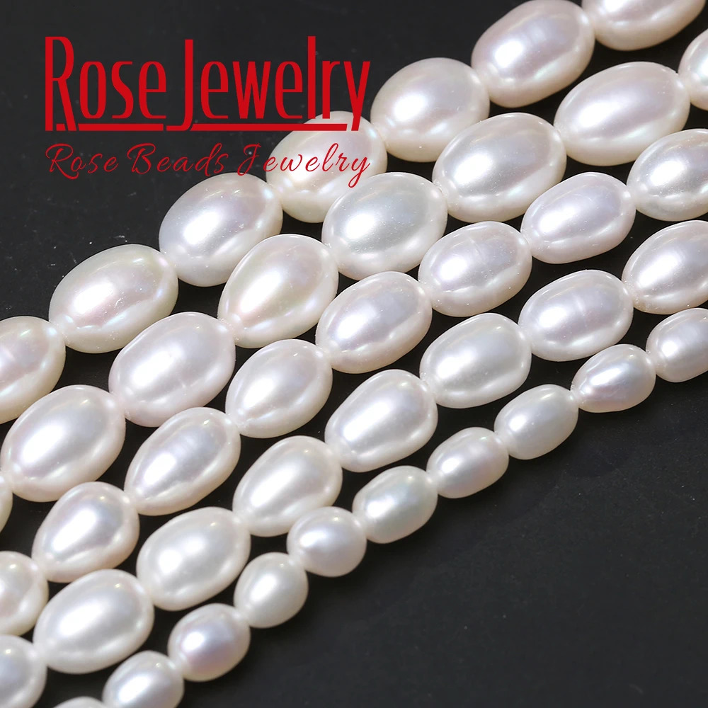 5A Quality 100 White Pearl Real Natural Freshwater Cultured Rice Shape Loose Beads 36 cm Strand 311 mm Size For Jewelry Making 231221