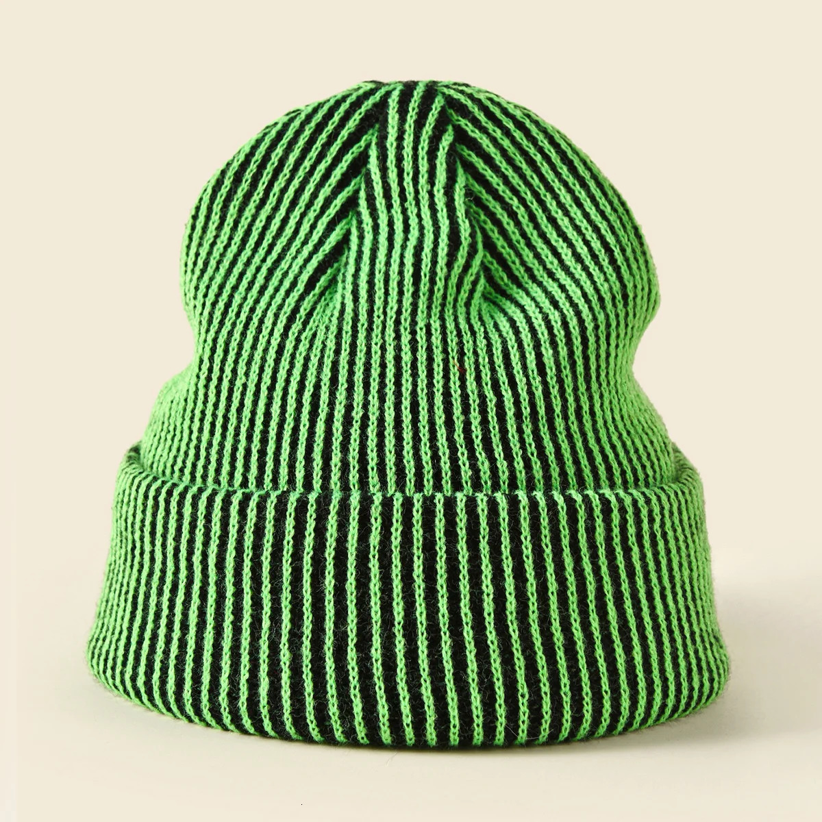 Winter Outdoor Wool Striped Knit Cap Men's And Women's Cycling Ear Protection Warm Curled Hat 231222