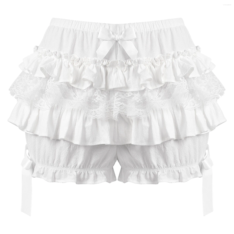 Women's Panties Summer Sweet Lolita Pumpkin Shorts Women Lace Ruffle Bow Safety Short Pants Cute Cake Skirt Knickers Japanese Kawaii JK