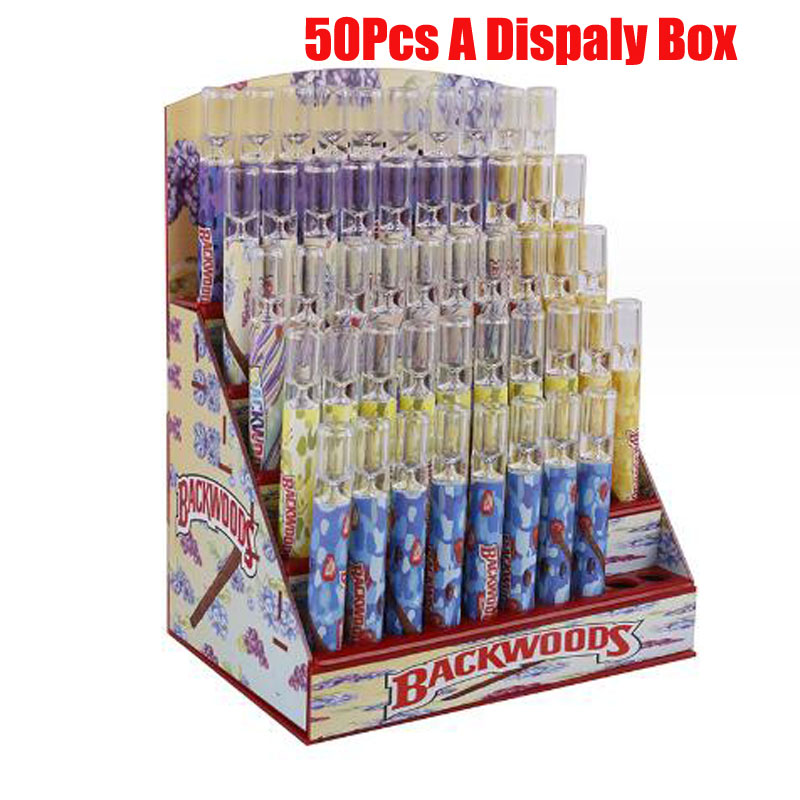 DIY Style Smoking BackWoods Runtz One Hitter Glass Pipe With Display Box 4Inches Colorful OG Glass Tubes For Tobacco Dry Herb Hand Pipes Hookah Accessories New