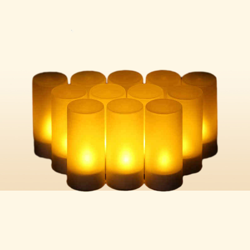 USB Rechargeable Led Candles With Flickering Flame Flameless Led Candles Home Decoration Christmas Tealight Candle Lights H12228796049