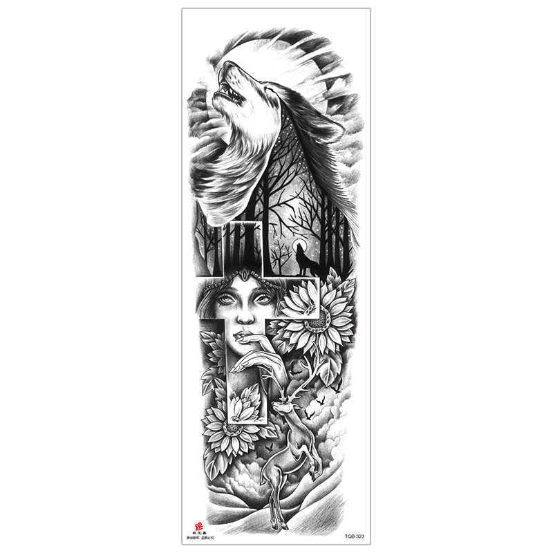 Makeup new full Black arm waterproof tattoo sticker Indian large