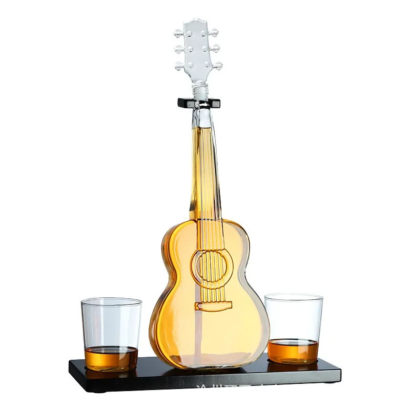 High Borosilicate Glass Wine Bottle Guitar Violin Decanter Wine Set Thickened Transparent Craft Decanter Bottle Decoration 231222