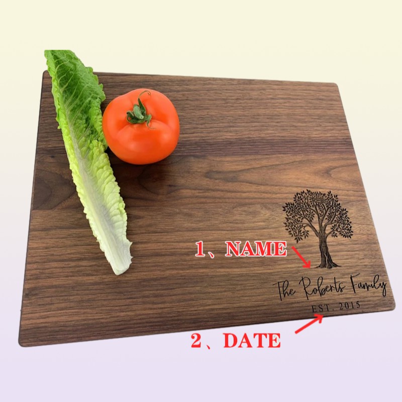 Personalized Custom Text Engraving Walnut Cutting Board Kitchen Supplies 2206218444120