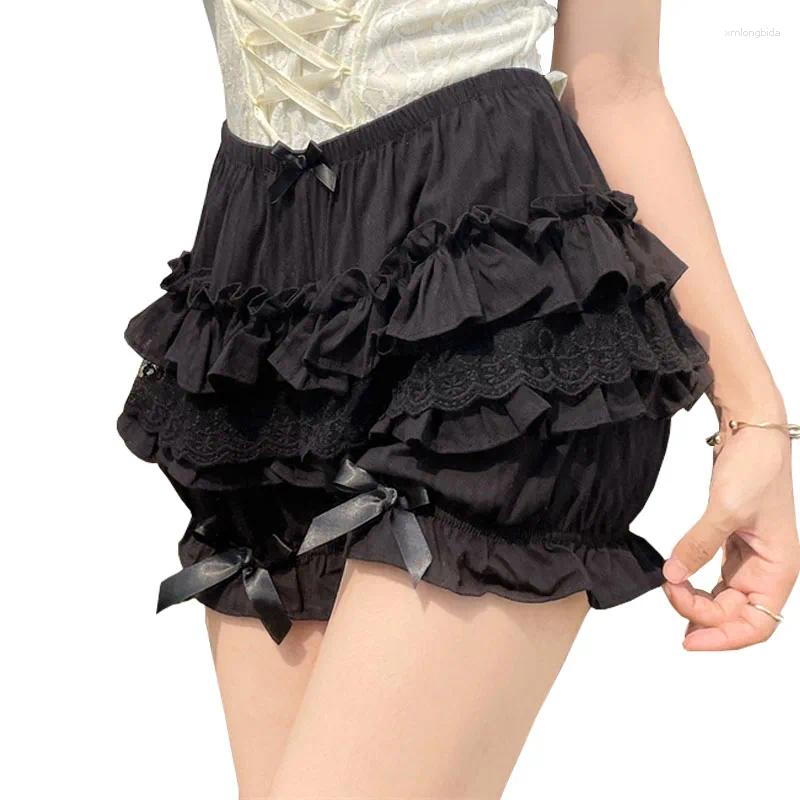 Women's Panties Summer Sweet Lolita Pumpkin Shorts Women Lace Ruffle Bow Safety Short Pants Cute Cake Skirt Knickers Japanese Kawaii JK