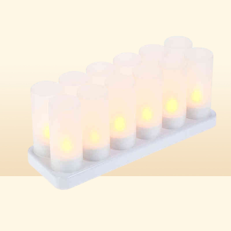 USB Rechargeable Led Candles With Flickering Flame Flameless Led Candles Home Decoration Christmas Tealight Candle Lights H12228796049