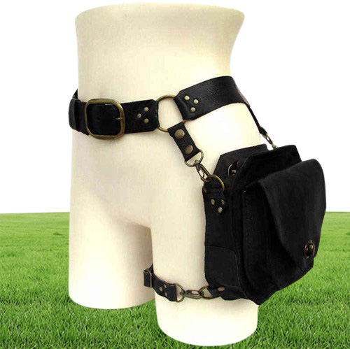Theme Costume Medieval Waist Ring Belt Pouch Steampunk Leather Fanny Bag For Women Men Viking Knight Cosplay Costume Motorcycle Th