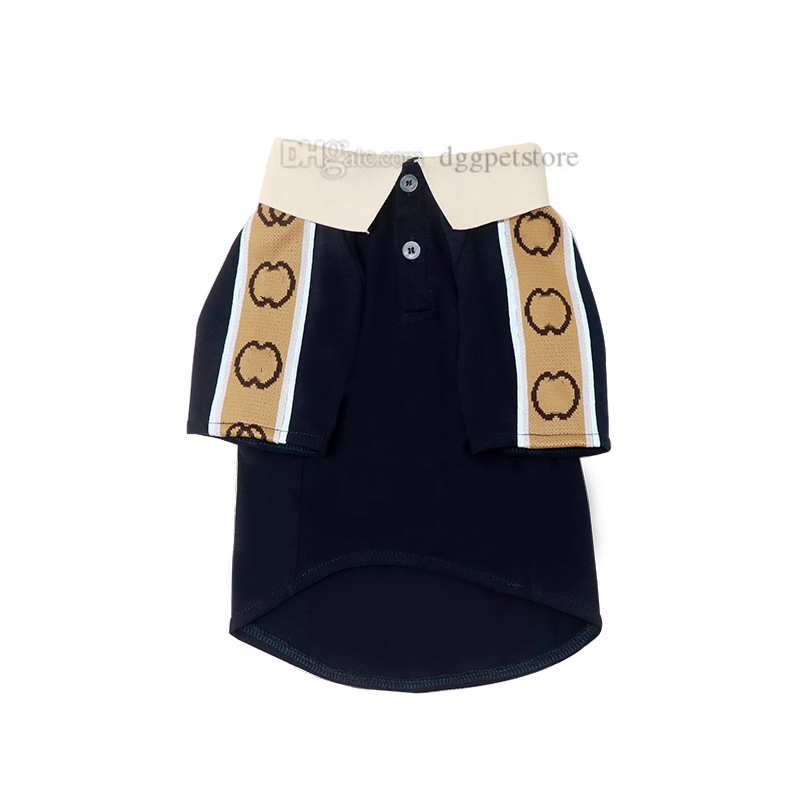 Dog Polo Shirts Designer Pet Clothes Spring Summer Dog Apparel for Medium Small Dogs Chihuahua Yorkies Bulldog with a Two-Button Collar and Reflective Tape XXL A336