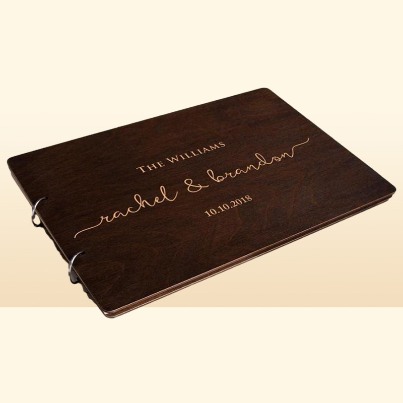 Personalized Wedding Guest Book Unique Wooden Guest Book Wedding Wishes Custom Name and Date A4A5 Creative Beautiful