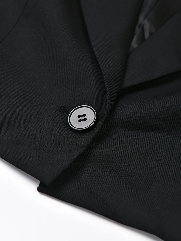 Eshin Autumn Fashion Women's Denim Patchwork Blazer Notched Collar Single Button Long Sleeve Short Suit Jackets TH5165 231222