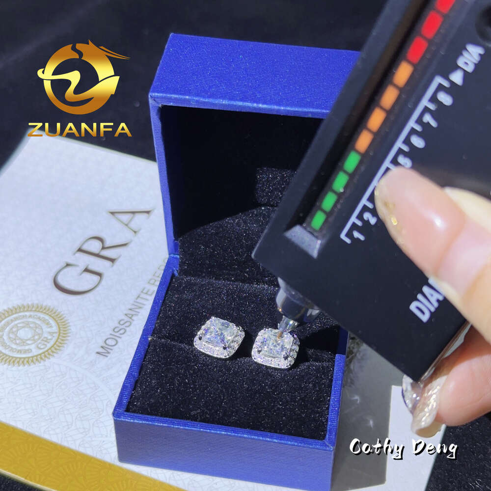 Wholesale Asscher Cut Moissnite Earring Vintage Stud Earrings 925 Silver Screw Back Crystal Earrings Set Gift for Men Women