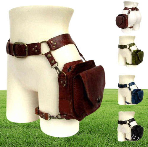 Theme Costume Medieval Waist Ring Belt Pouch Steampunk Leather Fanny Bag For Women Men Viking Knight Cosplay Costume Motorcycle Th2213400