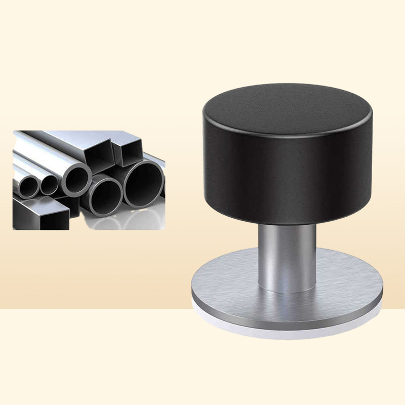 Door Stopper Stops 1 Pack Adhesive Wall Mounted Door Stop Stainless Steel Doorstop for Floor with Sound Dampening Bumper 2107242687533