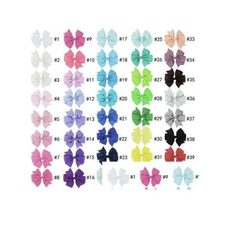 Party Favor Hair Accessories 40 Colors 3 Inch Cute Ribbed Ribbon Hair Bows With Clip Baby Girl Boutique Accessories Party Supplies C469