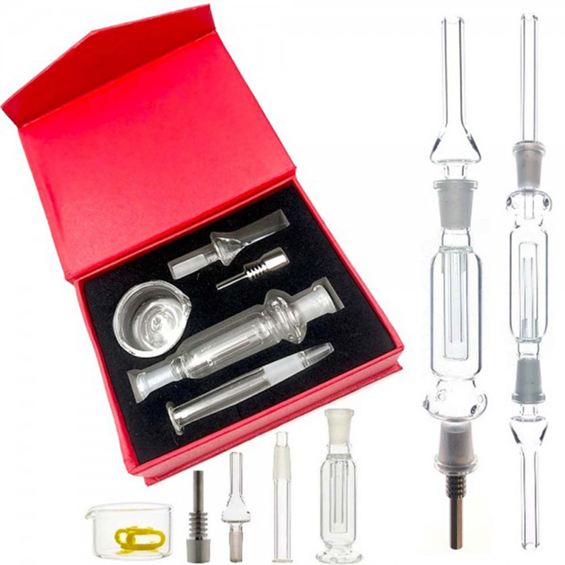 Micro 10mm NC Nector Collector Kits Smoking Pipe With Domeless Stainless Steel Glass Tips