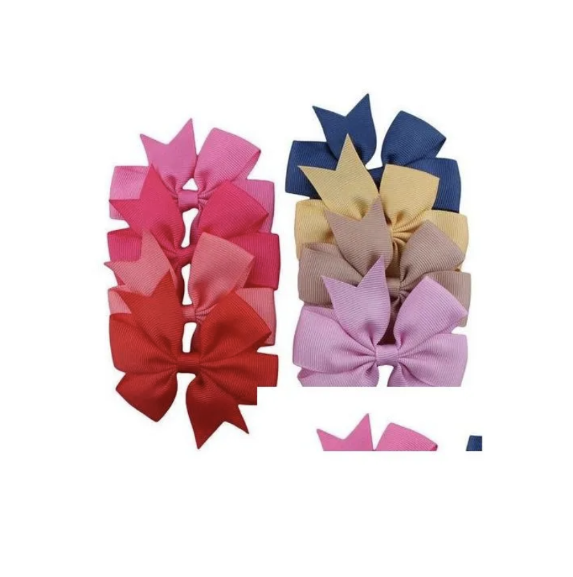 Party Favor Hair Accessories 40 Colors 3 Inch Cute Ribbed Ribbon Hair Bows With Clip Baby Girl Boutique Accessories Party Supplies C469