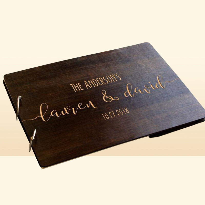Personalized Wedding Guest Book Unique Wooden Guest Book Wedding Wishes Custom Name and Date A4A5 Creative Beautiful