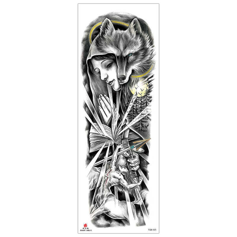 Makeup new full Black arm waterproof tattoo sticker Indian large