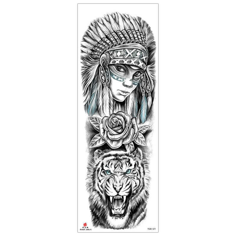 Makeup new full Black arm waterproof tattoo sticker Indian large