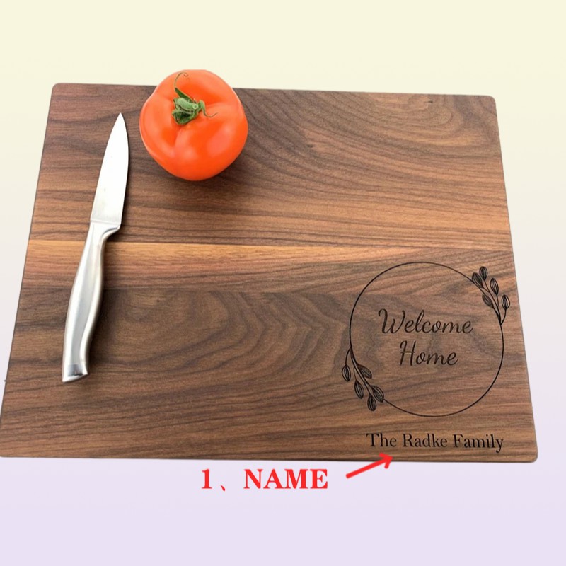 Personalized Custom Text Engraving Walnut Cutting Board Kitchen Supplies 2206218444120