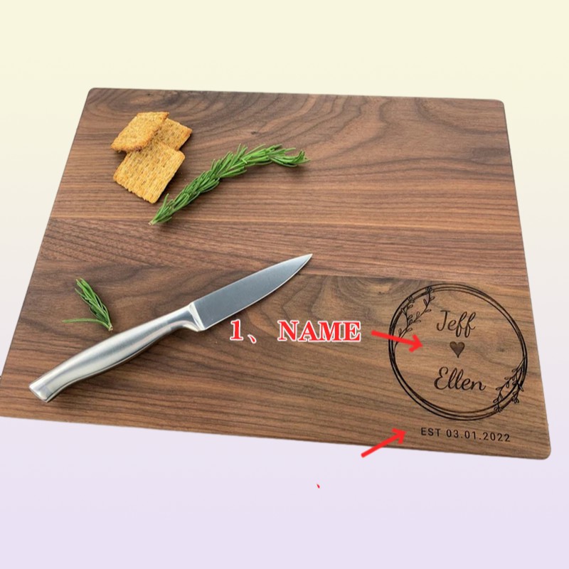 Personalized Custom Text Engraving Walnut Cutting Board Kitchen Supplies 2206218444120