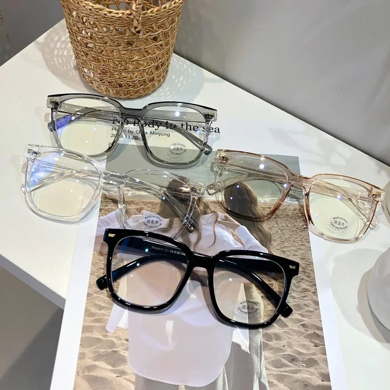 Light Frame Anti Blue Glasses Transparent Black Optical Glasse Women Men Square Eyewear Blocking eyeglasse Spectacle Eyeglasses 231222