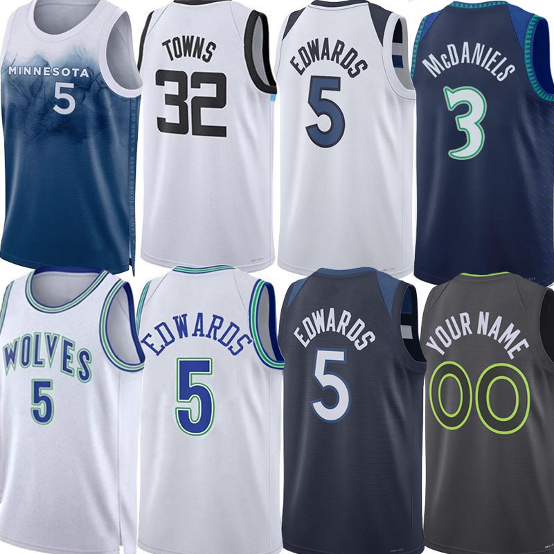 Anthony Edwards City Basketball Jerseys MIN MinnesotnTimberwolvn Rudy Gobert Naz Reid Karl Towns Jaden McDaniels Kyle Anderson Mike Conley Men Jersey Custom