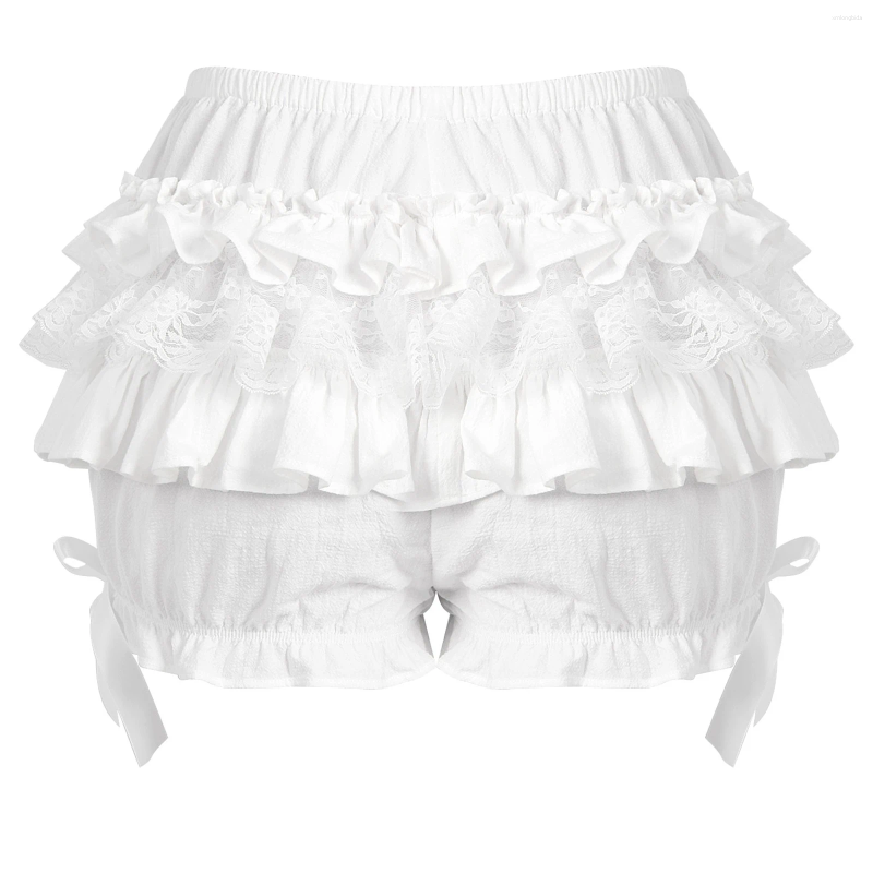 Women's Panties Summer Sweet Lolita Pumpkin Shorts Women Lace Ruffle Bow Safety Short Pants Cute Cake Skirt Knickers Japanese Kawaii JK