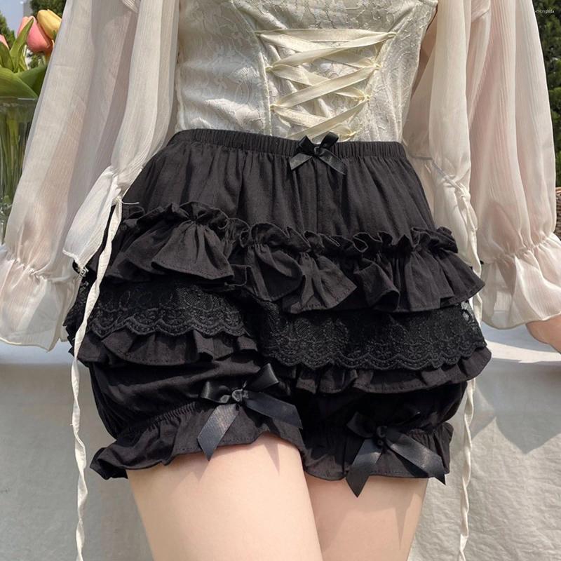 Women's Panties Summer Sweet Lolita Pumpkin Shorts Women Lace Ruffle Bow Safety Short Pants Cute Cake Skirt Knickers Japanese Kawaii JK