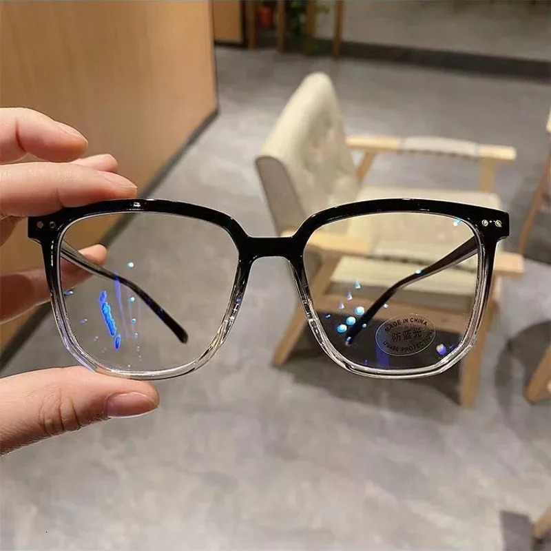 Light Frame Anti Blue Glasses Transparent Black Optical Glasse Women Men Square Eyewear Blocking eyeglasse Spectacle Eyeglasses 231222