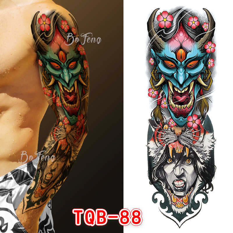 Makeup full arm New tattoo sticker set for men's and women's large animal waterproof stickers